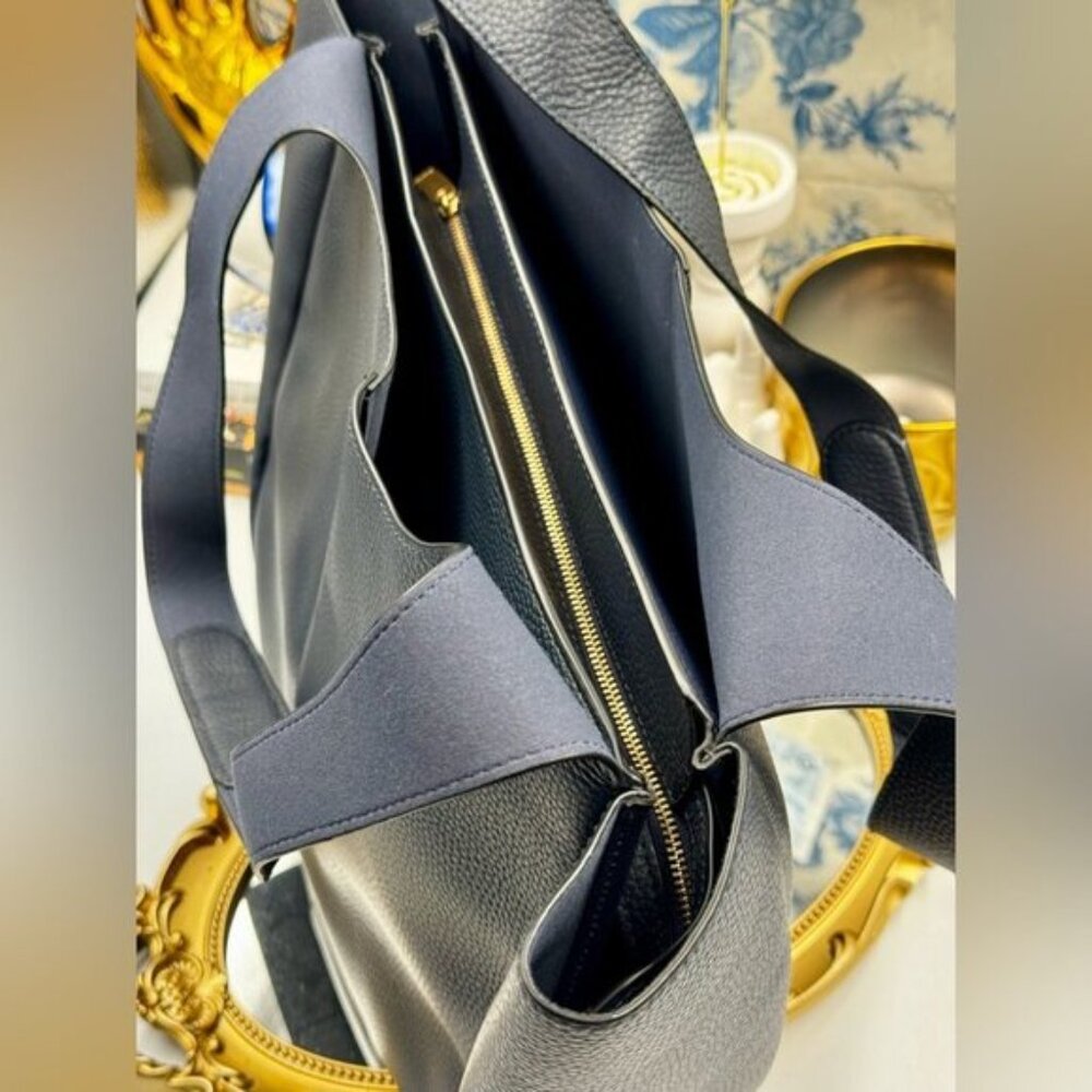🆕 OROTON 🧿 NWOT Emilia Tote Bag, Navy Blue Leather - Picture 7 of 13